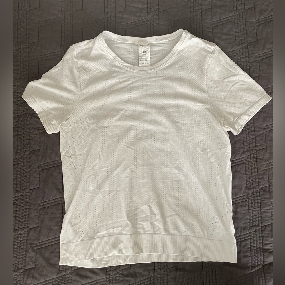 Athleta seem shirt, white, Medium